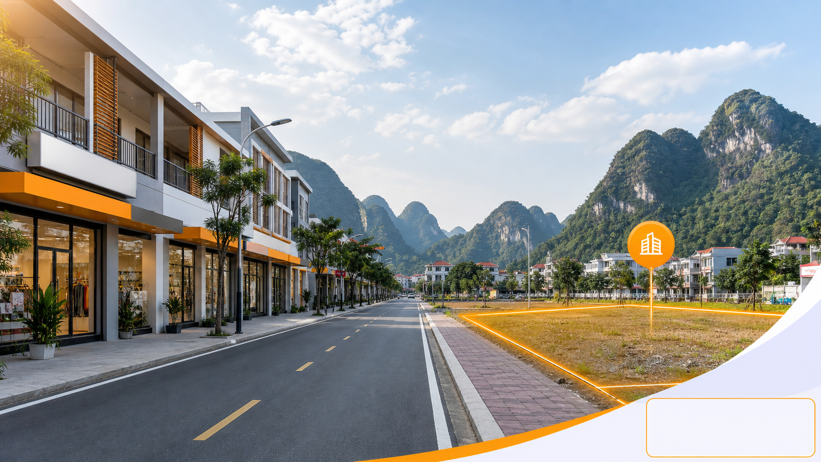 Một góc phố kinh doanh sầm uất tại thành phố Cao Bằng