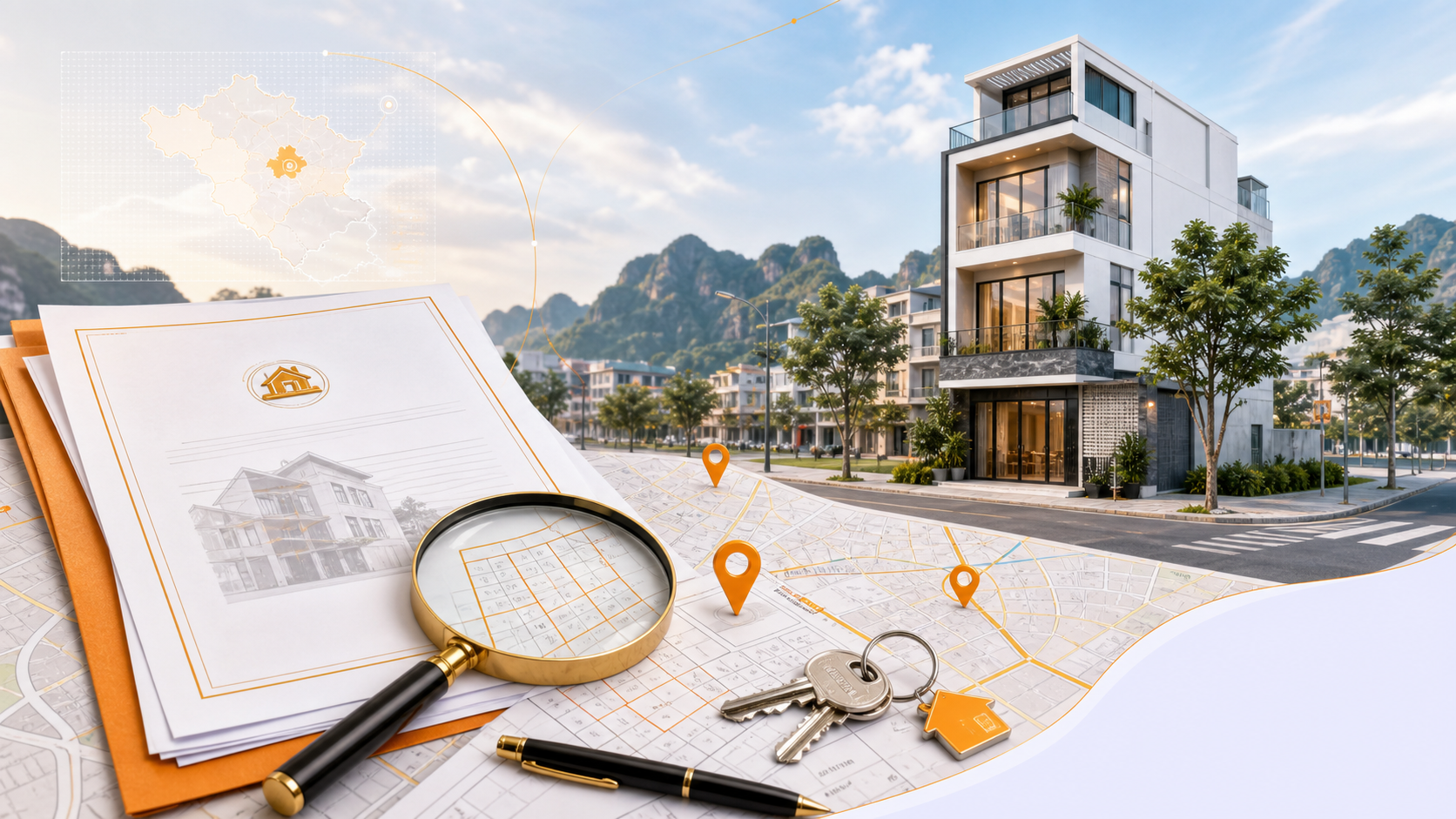 Khung cảnh thành phố Cao Bằng nhìn từ trên cao